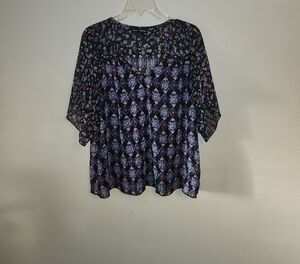 Elegant Black and Purple Women's Blouse